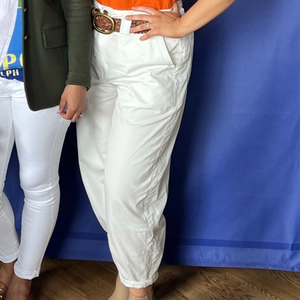 White Polo Ralph Lauren High Waisted Balloon Pants